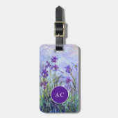 Claude Monet - Lilac Irises / Iris Mauves Gepäckanhänger (Vorderseite vertikal)