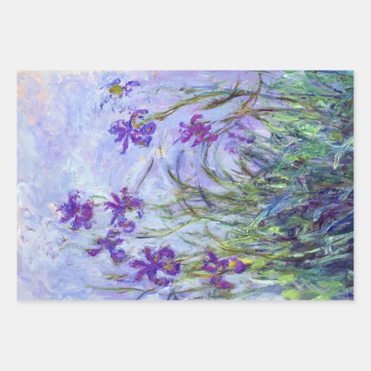 Claude Monet - Lilac Irises / Iris Mauves Geschenkpapier Set (Vorderseite 2)