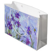Claude Monet - Lilac Irises / Iris Mauves Große Geschenktüte (Rückseite Schrägansicht)