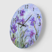 Claude Monet - Lilac Irises / Iris Mauves Große Wanduhr (Winkel)
