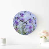 Claude Monet - Lilac Irises / Iris Mauves Große Wanduhr (Zuhause)
