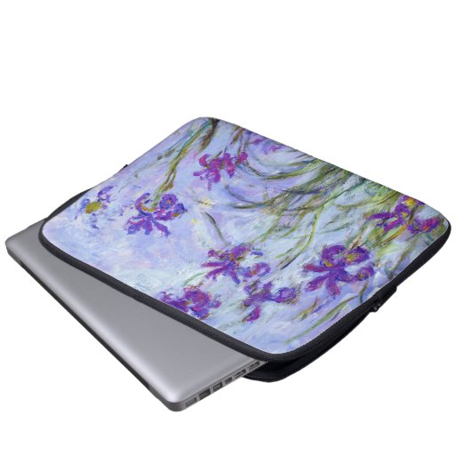 Claude Monet - Lilac Irises / Iris Mauves Laptopschutzhülle (Vorne Knopf)
