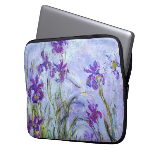 Claude Monet - Lilac Irises / Iris Mauves Laptopschutzhülle (Vorderseite Links)