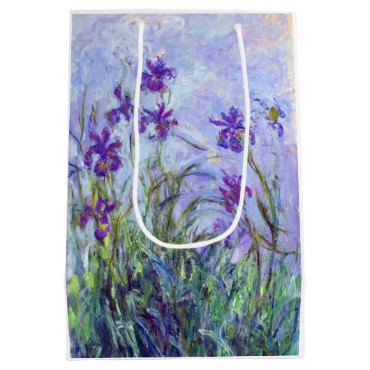 Claude Monet - Lilac Irises / Iris Mauves Mittlere Geschenktüte (Rückseite)
