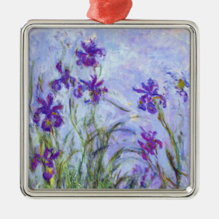 Claude Monet - Lilac Irises / Iris Mauves Ornament Aus Metall