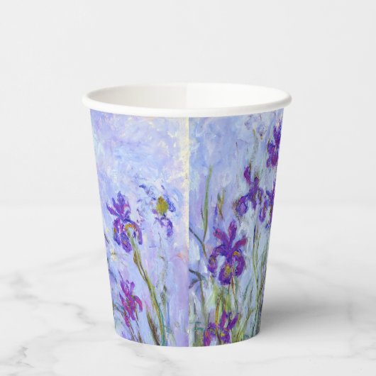 Claude Monet - Lilac Irises / Iris Mauves Pappbecher (Links)