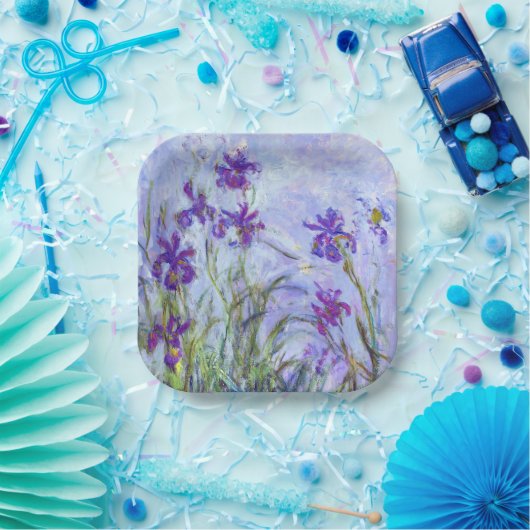 Claude Monet - Lilac Irises / Iris Mauves Pappteller (Party)