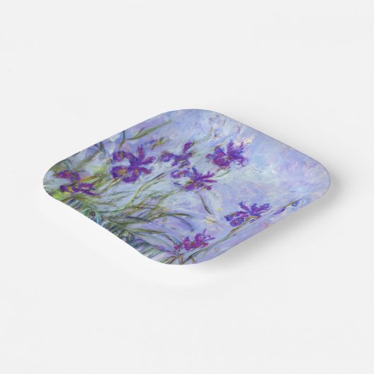 Claude Monet - Lilac Irises / Iris Mauves Pappteller (Gewinkelt)