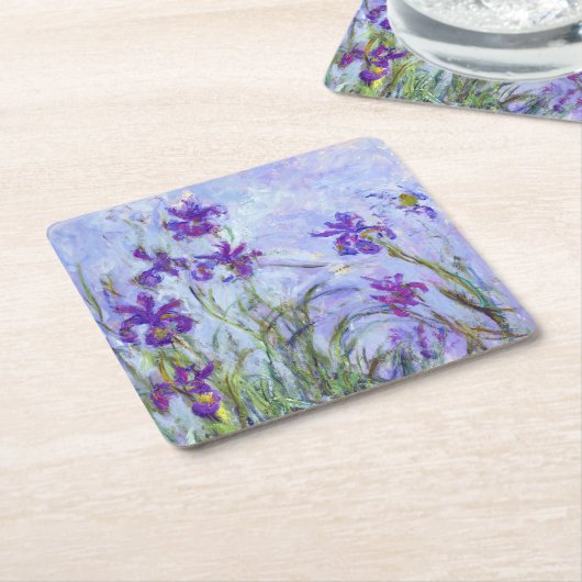 Claude Monet - Lilac Irises / Iris Mauves Rechteckiger Pappuntersetzer (angewinkelt)