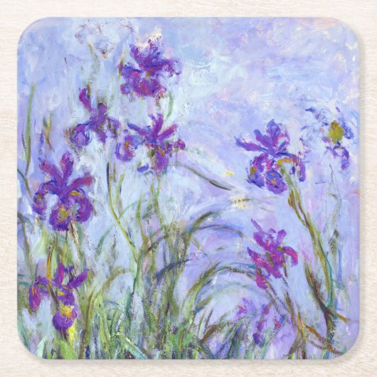 Claude Monet - Lilac Irises / Iris Mauves Rechteckiger Pappuntersetzer (Vorderseite)