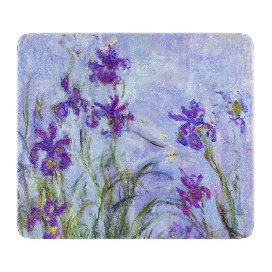 Claude Monet - Lilac Irises / Iris Mauves Schneidebrett (Vorderseite)