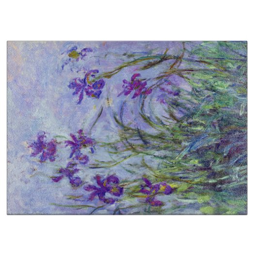 Claude Monet - Lilac Irises / Iris Mauves Schneidebrett (Vorderseite)