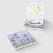 Claude Monet - Lilac Irises / Iris Mauves Steinuntersetzer (Seitenansicht)