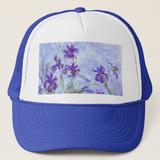 Claude Monet - Lilac Irises / Iris Mauves Truckerkappe (Vorderseite)