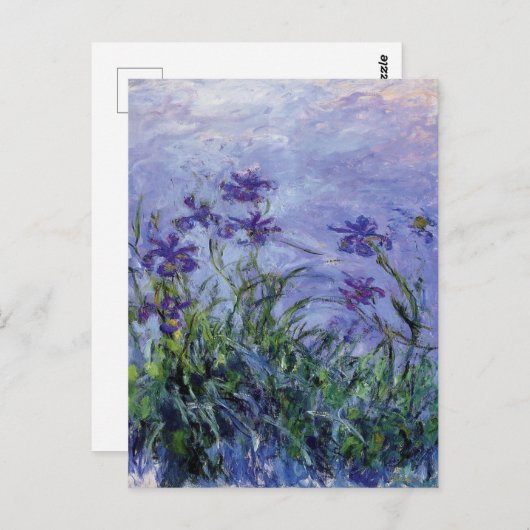 Claude Monet Lilac Irises Postkarte (Vorne/Hinten)