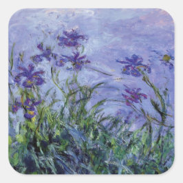 Claude Monet Lilac Irises Quadratischer Aufkleber