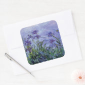 Claude Monet Lilac Irises Quadratischer Aufkleber (Umschlag)