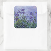 Claude Monet Lilac Irises Quadratischer Aufkleber (Tasche)