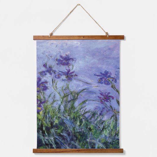 Claude Monet Lilac Irises Wandteppich Mit Holzrahmen (Vorderseite)
