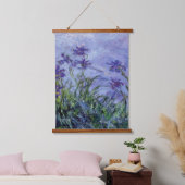Claude Monet Lilac Irises Wandteppich Mit Holzrahmen (Schlafzimmer)