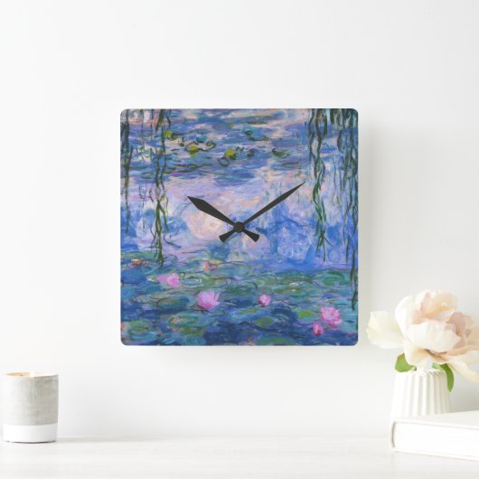 Claude Monet - Lilies Quadratische Wanduhr (Zuhause)