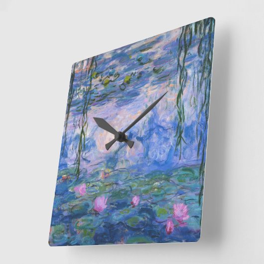 Claude Monet - Lilies Quadratische Wanduhr (Winkel)
