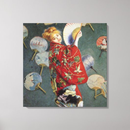 Claude Monet - Madame Monet mit einem Kimono Leinwanddruck (Vorderseite)