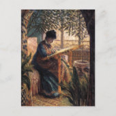 Claude Monet: Madame Monet Sticken Postkarte (Vorderseite)