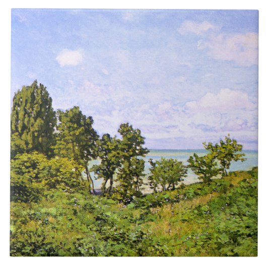 Claude Monet Malerei am Meer, Fliese (Vorderseite)