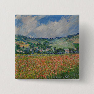 Claude Monet Malerei, Mohnfeld in Giverny Button