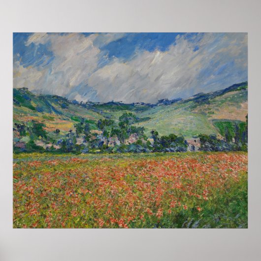 Claude Monet Malerei, Mohnfeld in Giverny Poster (Vorne)