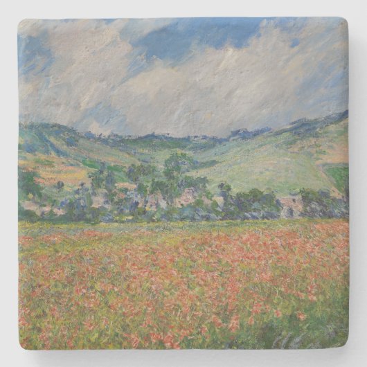 Claude Monet Malerei, Mohnfeld in Giverny Steinuntersetzer (Vorderseite)