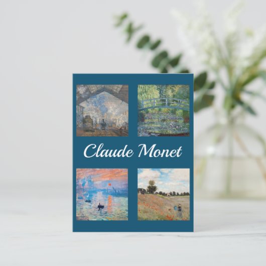 Claude Monet Masterpiece Patchwork Postcard Postkarte (Stehend Vorderseite)