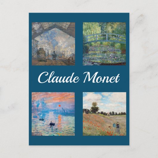 Claude Monet Masterpiece Patchwork Postcard Postkarte (Vorderseite)