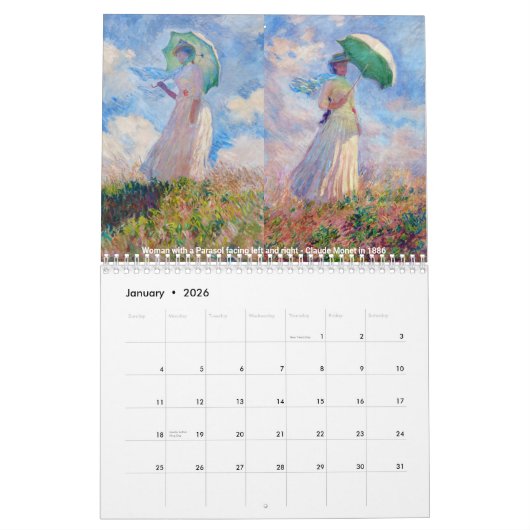 Claude Monet Masterpiece Selection Kalender (Jan 2026)