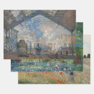 Claude Monet Meisterwerke Auswahl Geschenkpapier Set