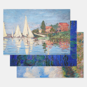 Claude Monet Meisterwerke Auswahl Geschenkpapier Set
