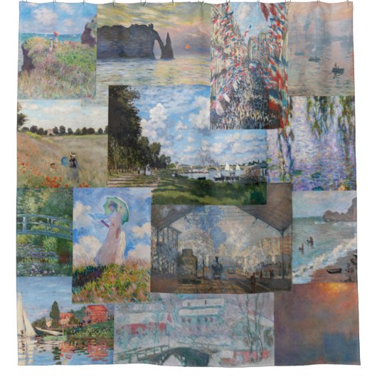Claude Monet - Meisterwerke Patchwork Duschvorhang (Vorderseite)