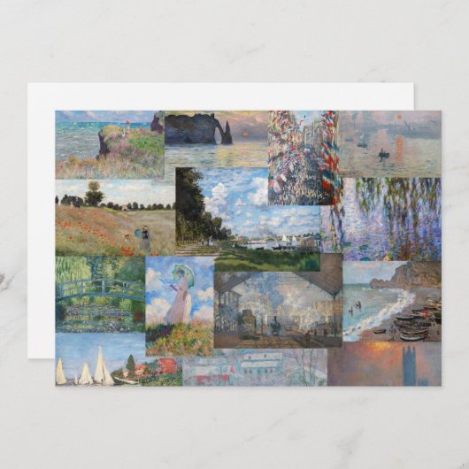 Claude Monet - Meisterwerke Patchwork Einladung (Vorne/Hinten)