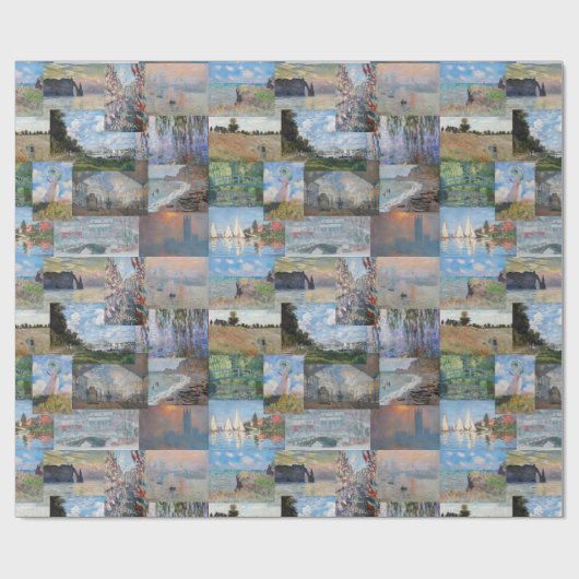 Claude Monet - Meisterwerke Patchwork Geschenkpapier (Flach)