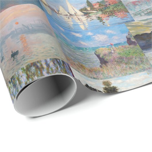 Claude Monet - Meisterwerke Patchwork Geschenkpapier (Rolleneckpunkt)