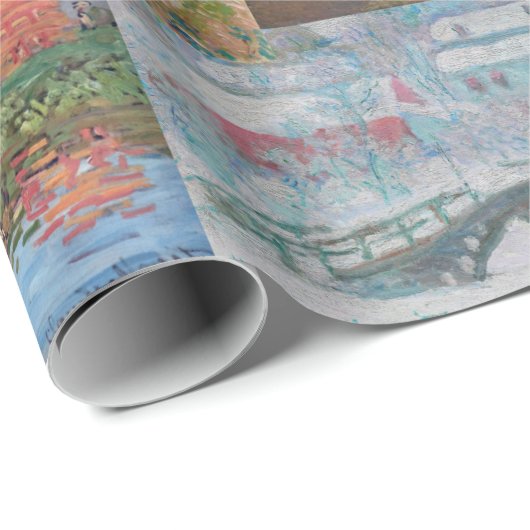 Claude Monet - Meisterwerke Patchwork Geschenkpapier (Rolleneckpunkt)