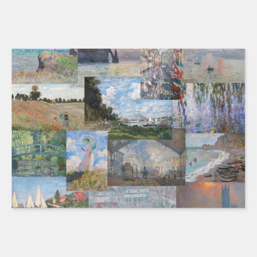 Claude Monet - Meisterwerke Patchwork Geschenkpapier Set (Vorderseite 2)