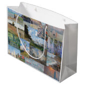 Claude Monet - Meisterwerke Patchwork Große Geschenktüte (Rückseite Schrägansicht)