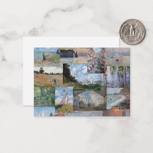 Claude Monet - Meisterwerke Patchwork Mitteilungskarte (Vorderseite/Rückseite Beispiel)