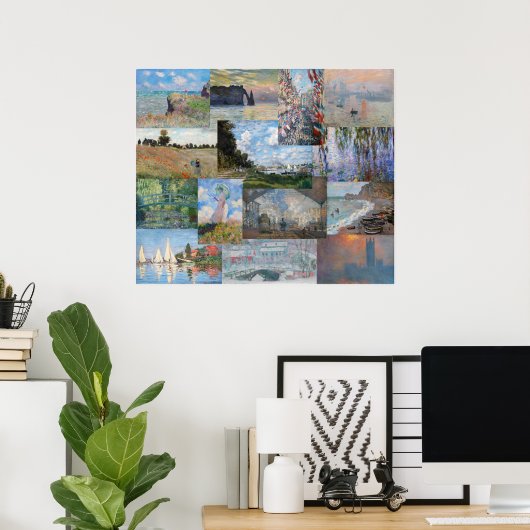 Claude Monet - Meisterwerke Patchwork Poster (Heimbüro)