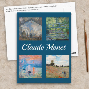 Claude Monet Meisterwerke Patchwork Postkarte