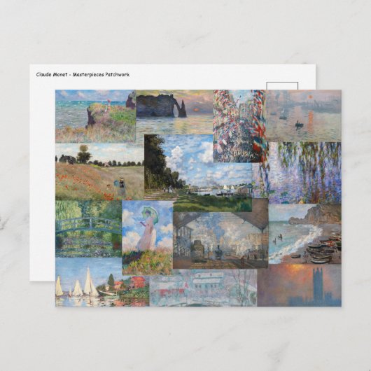 Claude Monet - Meisterwerke Patchwork Postkarte (Vorne/Hinten)