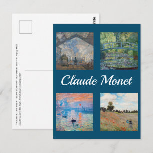 Claude Monet Meisterwerke Patchwork-Postkarte Postkarte
