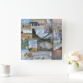 Claude Monet - Meisterwerke Patchwork Quadratische Wanduhr (Zuhause)